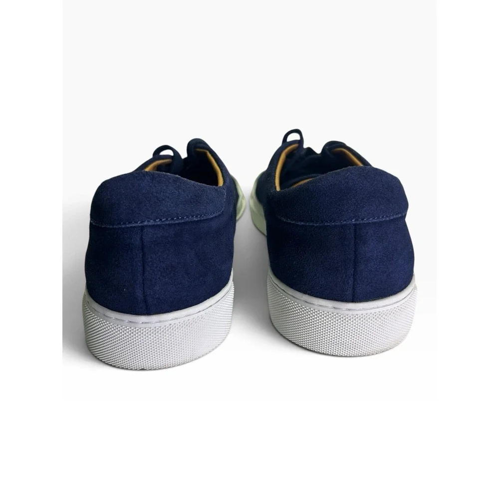 Beckett Simonon Reid Navy Blue Suede Minimalist Low Top Sneakers Men's Size 13